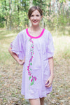 Lilac Summer Celebration Style Caftan in Climbing Vines Pattern
