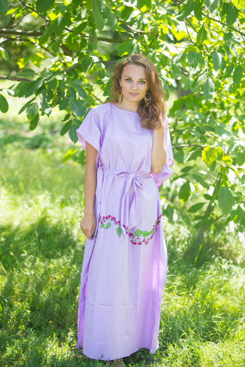 Lilac Divinely Simple Style Caftan in Climbing Vines Pattern|Lilac Divinely Simple Style Caftan in Climbing Vines Pattern|Climbing Vines