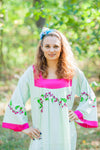 Mint Fire Maiden Style Caftan in Climbing Vines Pattern