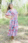 Pink Cut Out Cute Style Caftan in Cute Bows Pattern