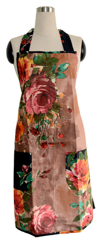 Brown Floral Full Apron