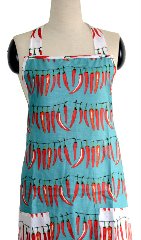 Teal Chillies Full Apron