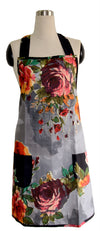 Gray Floral Full Apron