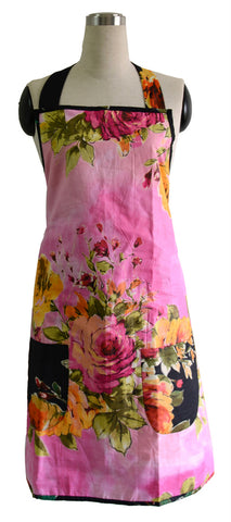 Pink Floral Full Apron