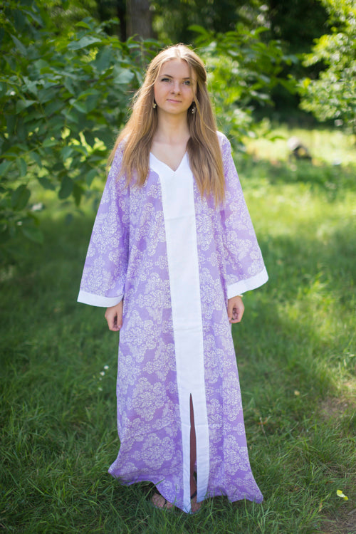 Lilac The Glow-within Style Caftan in Damask Pattern