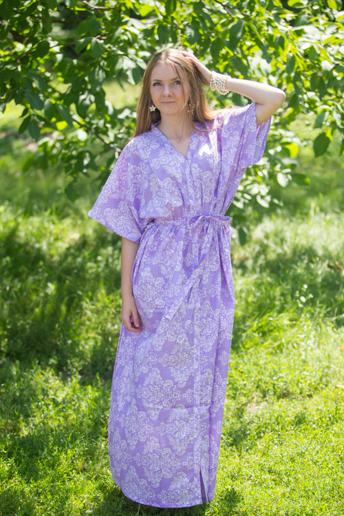 Lilac Best of both the worlds Style Caftan in Damask Pattern