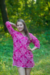 Magenta Sun and Sand Style Caftan in Damask Pattern