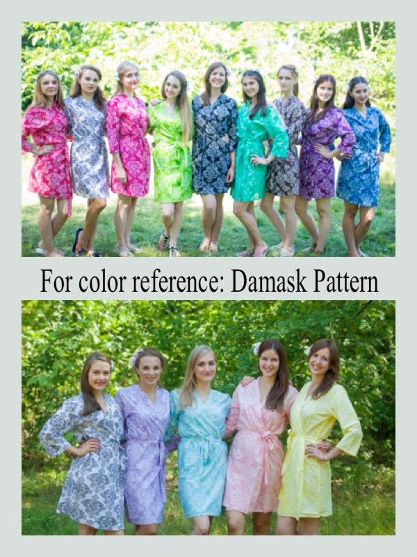 Purple Cool Summer Style Caftan in Damask Pattern
