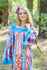 White Blue Red Fire Maiden Style Caftan in Diamond Aztec Pattern|White Blue Red Fire Maiden Style Caftan in Diamond Aztec Pattern|Diamond Aztec
