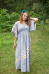 Gray I Wanna Fly Style Caftan in Falling Daisies Pattern