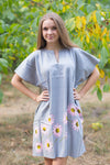 Gray Sunshine Style Caftan in Falling Daisies Pattern