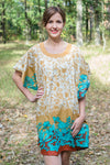 Fawn Summer Celebration Style Caftan in Falling Leaves Pattern