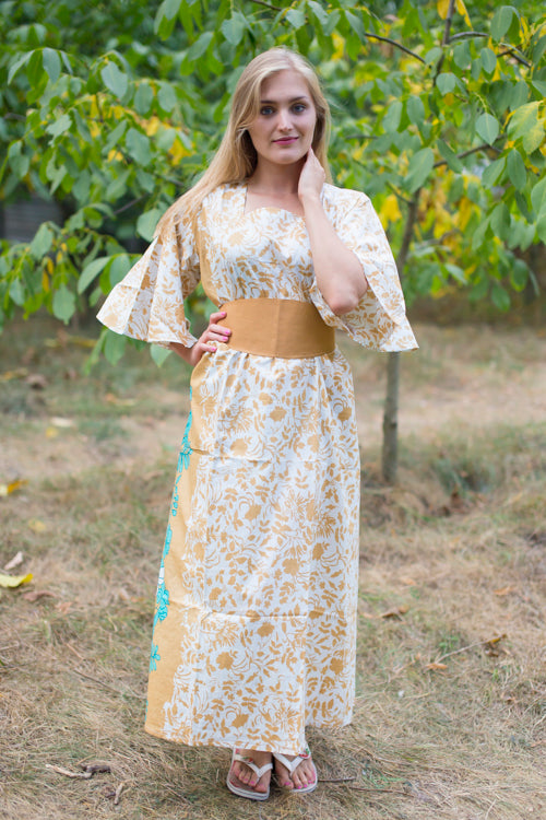 Peach Beauty, Belt and Beyond Style Caftan in Falling Leaves