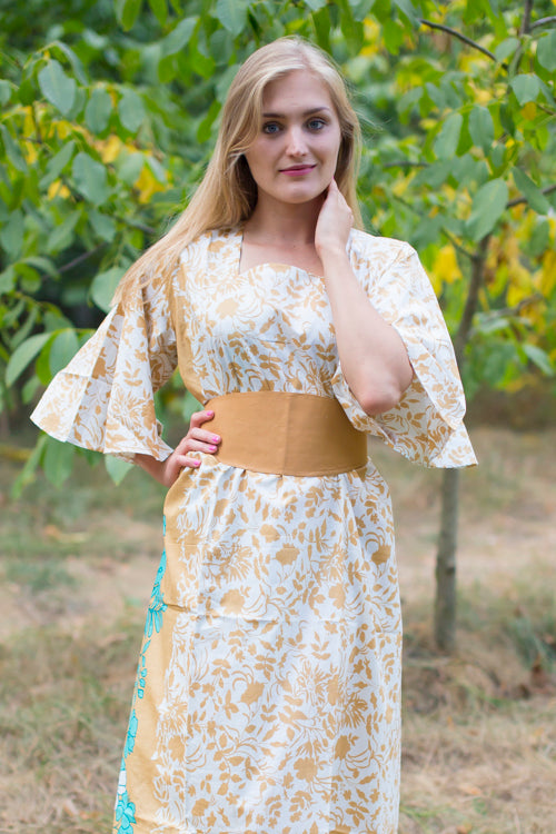 Peach Beauty, Belt and Beyond Style Caftan in Falling Leaves|Peach Beauty, Belt and Beyond Style Caftan in Falling Leaves|Falling Leaves