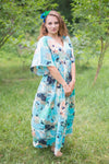 Aqua Coral I Wanna Fly Style Caftan in Flamingo Watercolor Pattern