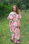Pink Peach Timeless Style Caftan in Flamingo Watercolor Pattern
