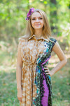 Fawn Cool Summer Style Caftan in Floral Bordered Pattern
