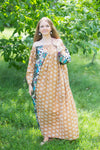 Fawn Serene Strapless Style Caftan in Floral Bordered Pattern