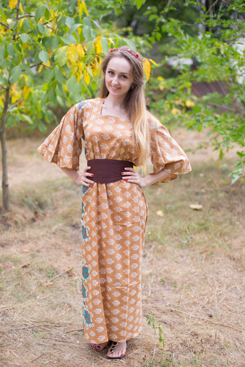 Fawn Beauty, Belt and Beyond Style Caftan in Floral Bordered