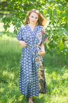 Gray Best of both the worlds Style Caftan in Floral Bordered Pattern