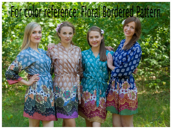 Teal Frill Lovers Style Caftan in Floral Bordered Pattern