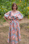 Pewter Green Cut Out Cute Style Caftan in Floral Posy Pattern