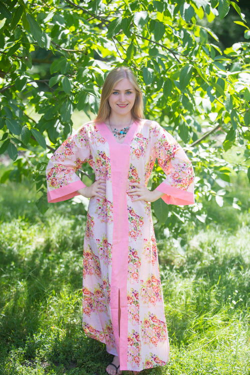 Pink The Glow-within Style Caftan in Floral Posy Pattern