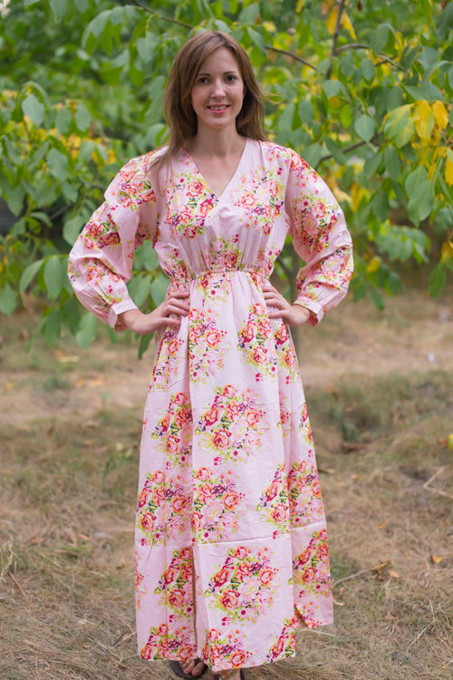 Pink Shape Me Pretty Style Caftan in Floral Posy Pattern|Pink Shape Me Pretty Style Caftan in Floral Posy Pattern|Floral Posy