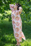 Pink Charming Collars Style Caftan in Floral Posy Pattern
