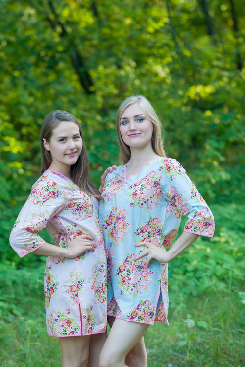 Pink Sun and Sand Style Caftan in Floral Posy Pattern