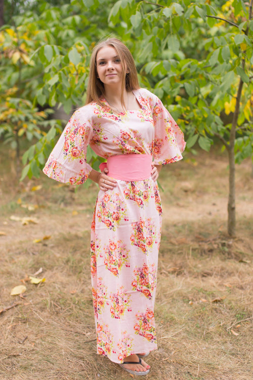 Pink Beauty, Belt and Beyond Style Caftan in Floral Posy