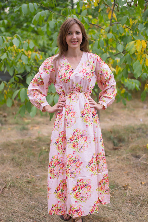 Pink Shape Me Pretty Style Caftan in Floral Posy Pattern