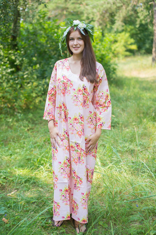 Pink The Unwind Style Caftan in Floral Posy Pattern