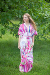 White Pink Best of both the worlds Style Caftan in Floral Watercolor Painting Pattern