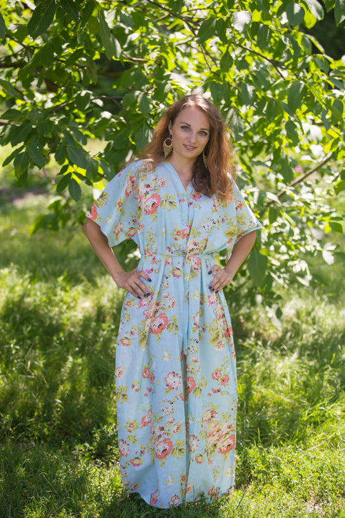 Light Blue Best of both the worlds Style Caftan in Flower Rain Pattern|Light Blue Best of both the worlds Style Caftan in Flower Rain Pattern|FlowerRain