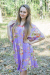 Lilac Summer Celebration Style Caftan in Flower Rain Pattern