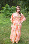 Peach I Wanna Fly Style Caftan in Flower Rain Pattern