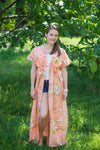 Peach Beach Days Style Caftan in Flower Rain