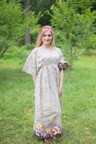 Green I Wanna Fly Style Caftan in Fun Leopard Pattern