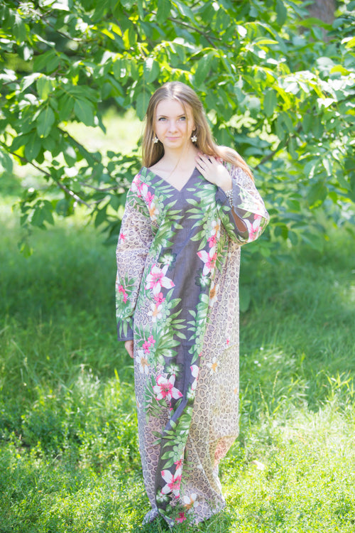 Light Brown The Glow-within Style Caftan in Fun Leopard Pattern