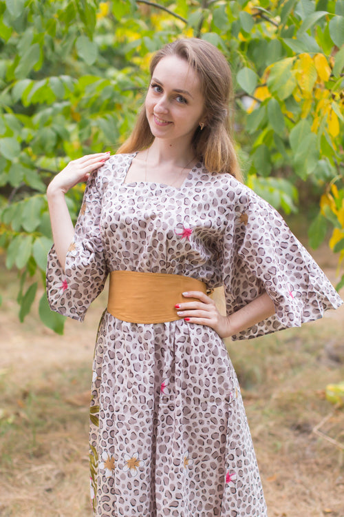Light Brown Beauty, Belt and Beyond Style Caftan in Fun Leopard|Light Brown Beauty, Belt and Beyond Style Caftan in Fun Leopard|Fun Leaopard