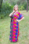 Magenta Timeless Style Caftan in Glowing Flame Pattern