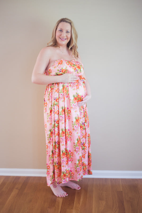 Pink Silk Maternity Maxi Sweetheart Dress Pregnancy friendly Dress Maternity Fashion Stylish Maternity Clothing Maternity Maxis Summer Dress|IMG_4908-2|IMG_4909-2|SATIN SHALIMAR