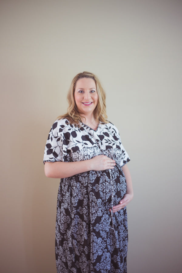 Leafy Butterfly Sleeves Empire Waist Maternity Kaftan | Laughing Cherries Leafy Butterfly Sleeves Empire Waist Maternity Kaftan | Laughing Cherries