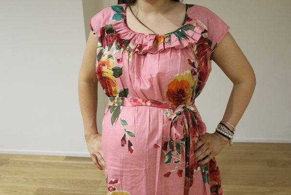 Floral 50s style Maxi Maternity Dress