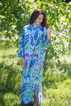 Blue Charming Collars Style Caftan in Ikat Aztec Pattern