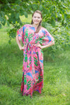 Coral Divinely Simple Style Caftan in Ikat Aztec Pattern