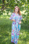 Mint Best of both the worlds Style Caftan in Ikat Aztec Pattern