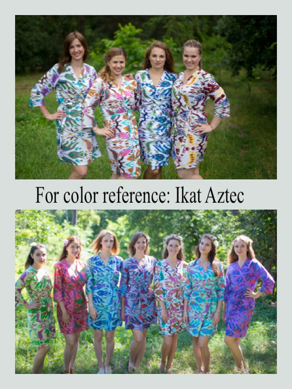 Lilac Summer Celebration Style Caftan in Ikat Aztec Pattern
