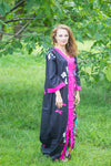 Black The Glow-within Style Caftan in Jungle of Flowers Pattern